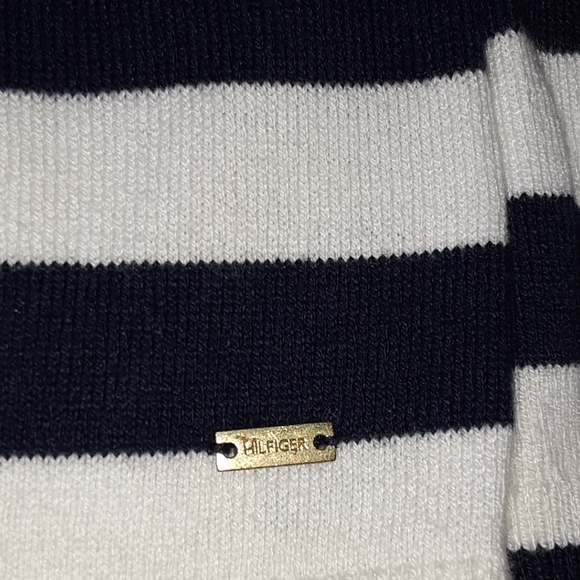 SWEATER Tommy Hilfiger Nautical Navy White Strip Studded Anchor Detail - Picture 4 of 5
